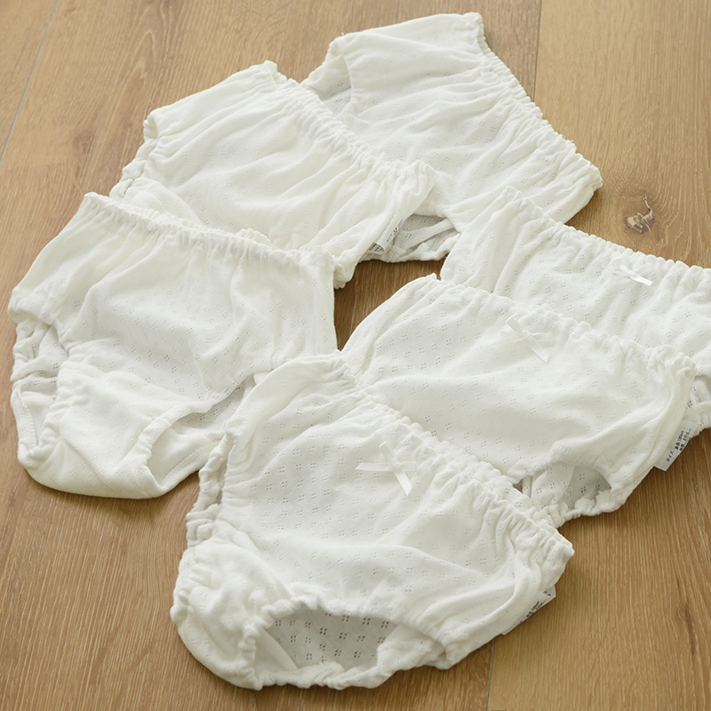 三件装 儿童白色内衣 男童女童纯棉网眼内裤面包裤透气舒适 A类