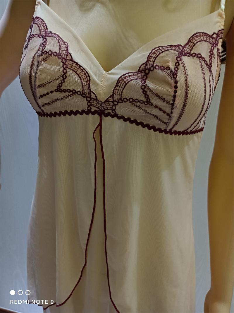 法曼儿品牌青年女式夏季纯色吊带裙薄纱显瘦家居服女睡衣f8004-71