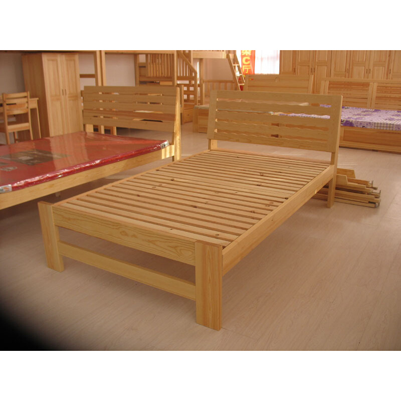 定制大连实木床松木床单人床12米床可配三斗柜住宅家具床头柜可订