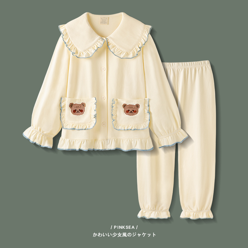 【设计师系列】睡衣女2024年新款可外穿长袖套装春秋款纯棉家居服