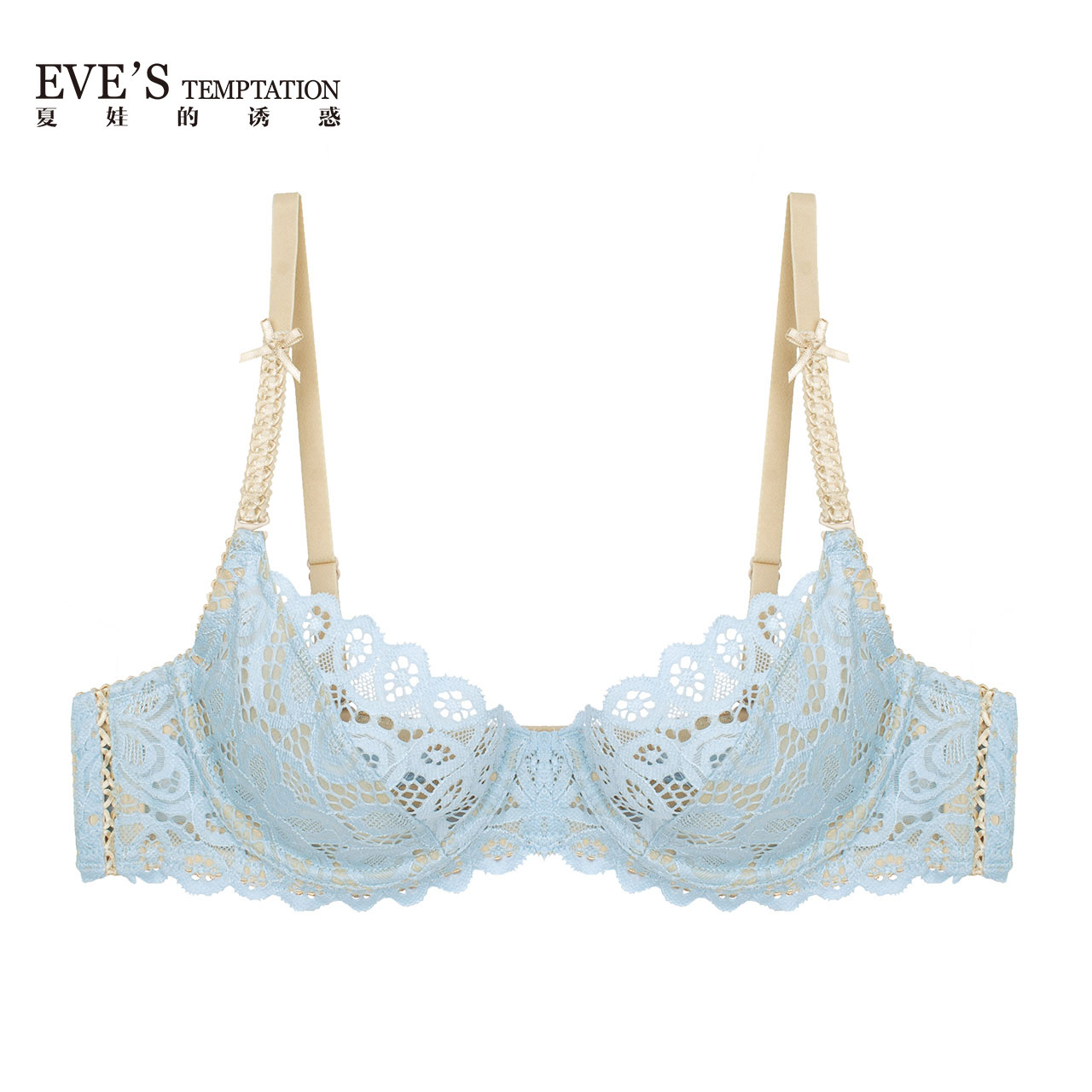 EVE'S夏娃的诱惑莎莉性感透明薄款全蕾丝杯面超薄文胸夏V6474113