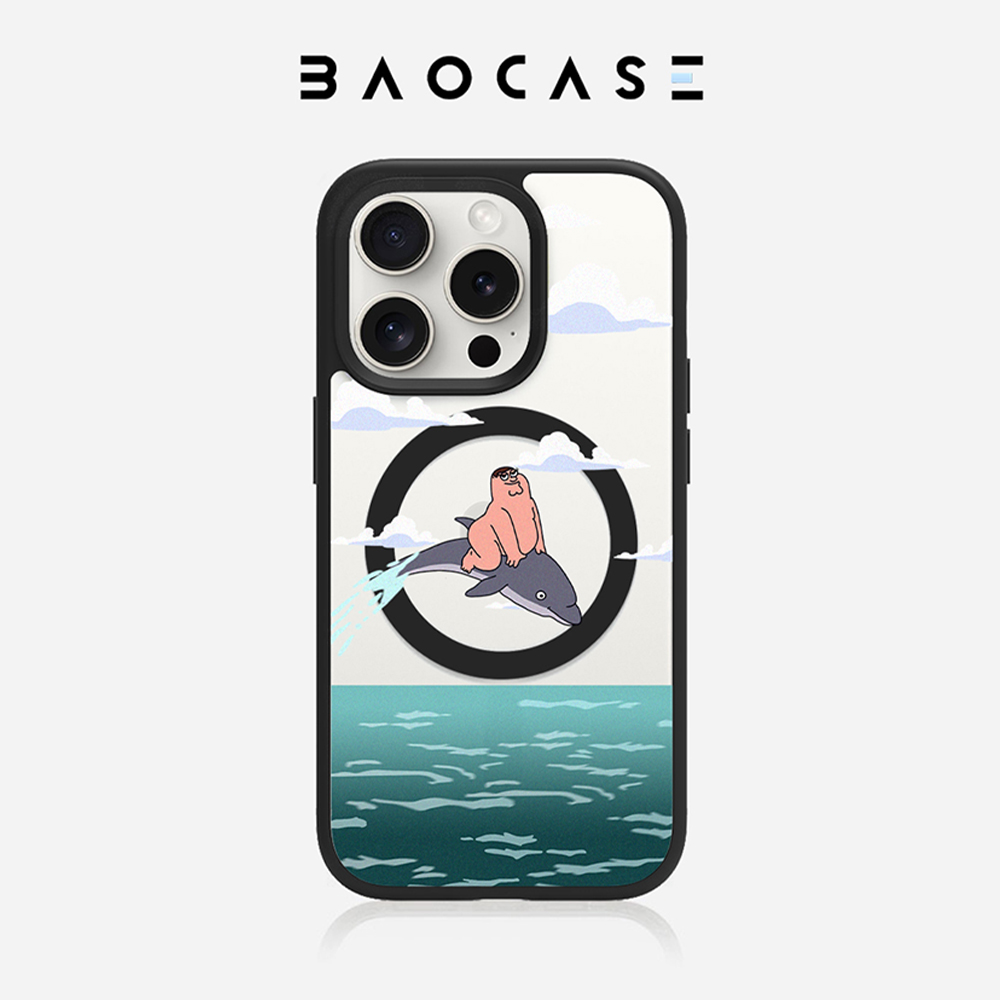 BAOCASE恶搞之家famliy guy皮特Peter兼容适用于苹果iPhone15/14/13/12/Pro/Max磁吸透明亚克力黑框手机保护
