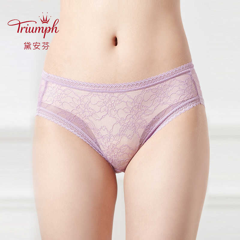 Triumph/黛安芬性感蕾丝女士内裤舒适薄中腰平角小裤87-2060