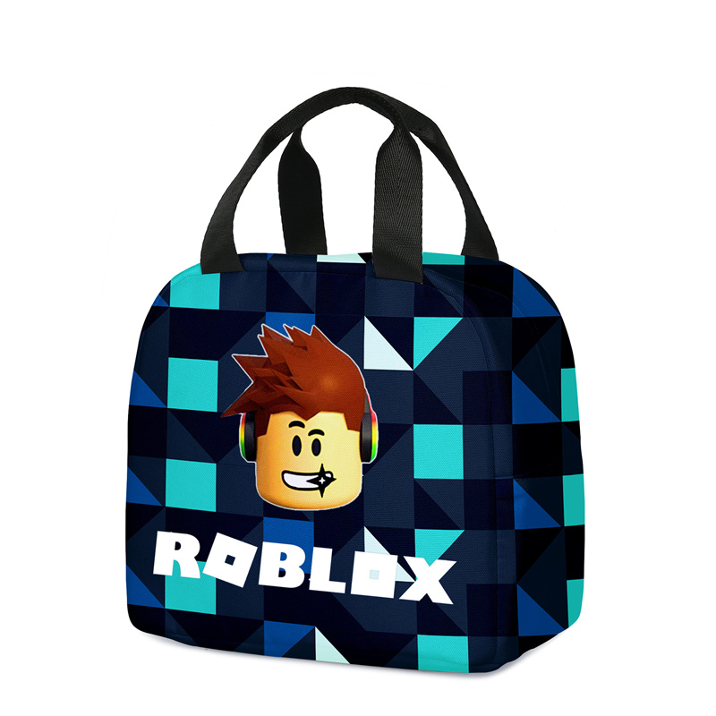 新款ROBLOX午餐袋罗布乐思餐包保温袋冰袋卡通手提便当袋小学生