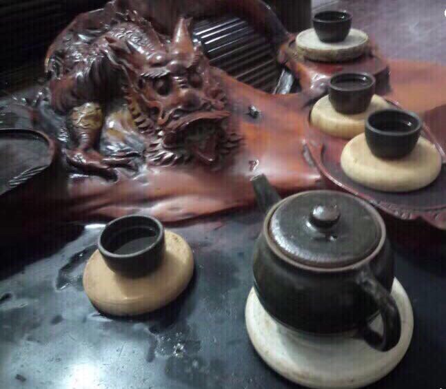 几百年陶明代陶瓷素胎素烧可当壶承 杯托 可上手把玩
