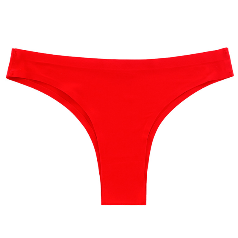 红色丁字裤一片式无痕冰丝运动大码T裤新年红结婚健身打底女内裤