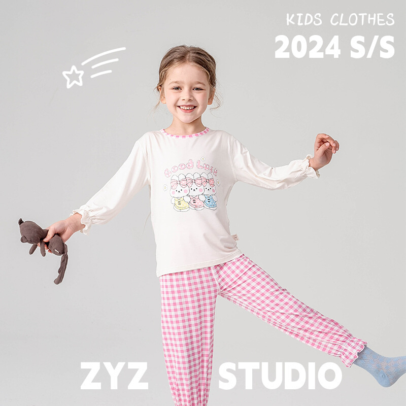 ZYZ设计师款儿童家居服套装春夏A类女童内衣雅赛尔卡通可爱睡衣