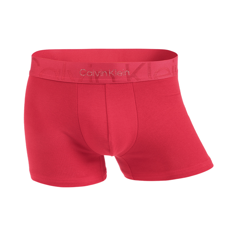 Calvin Klein/凯文克莱男本命年红内裤平角舒适好穿透气腰边logo