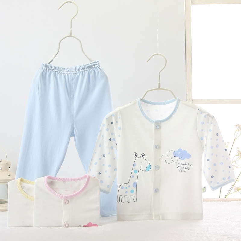 婴儿夏季竹纤维睡衣两件套装男童女宝宝超薄款空调服长袖长裤内衣