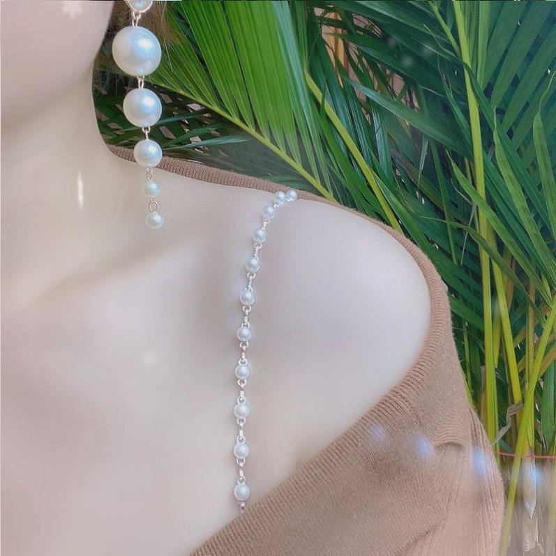 龙虾扣珍珠吊带链条肩带透明隐形水钻可拆可调节美背性感胸罩抹胸