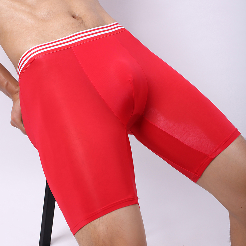冰丝跑步内裤男本命年红防磨腿训练紧身速干透气专业运动加长平角