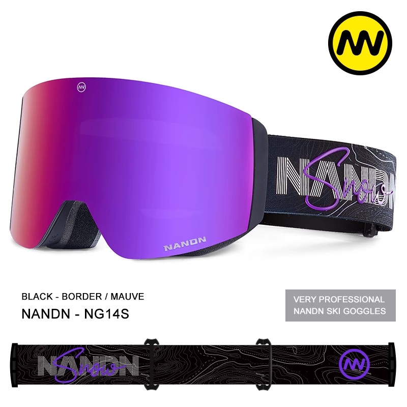 南恩NANDN磁吸滑雪镜大柱面双层防雾护目镜单板双板滑雪眼镜NG14