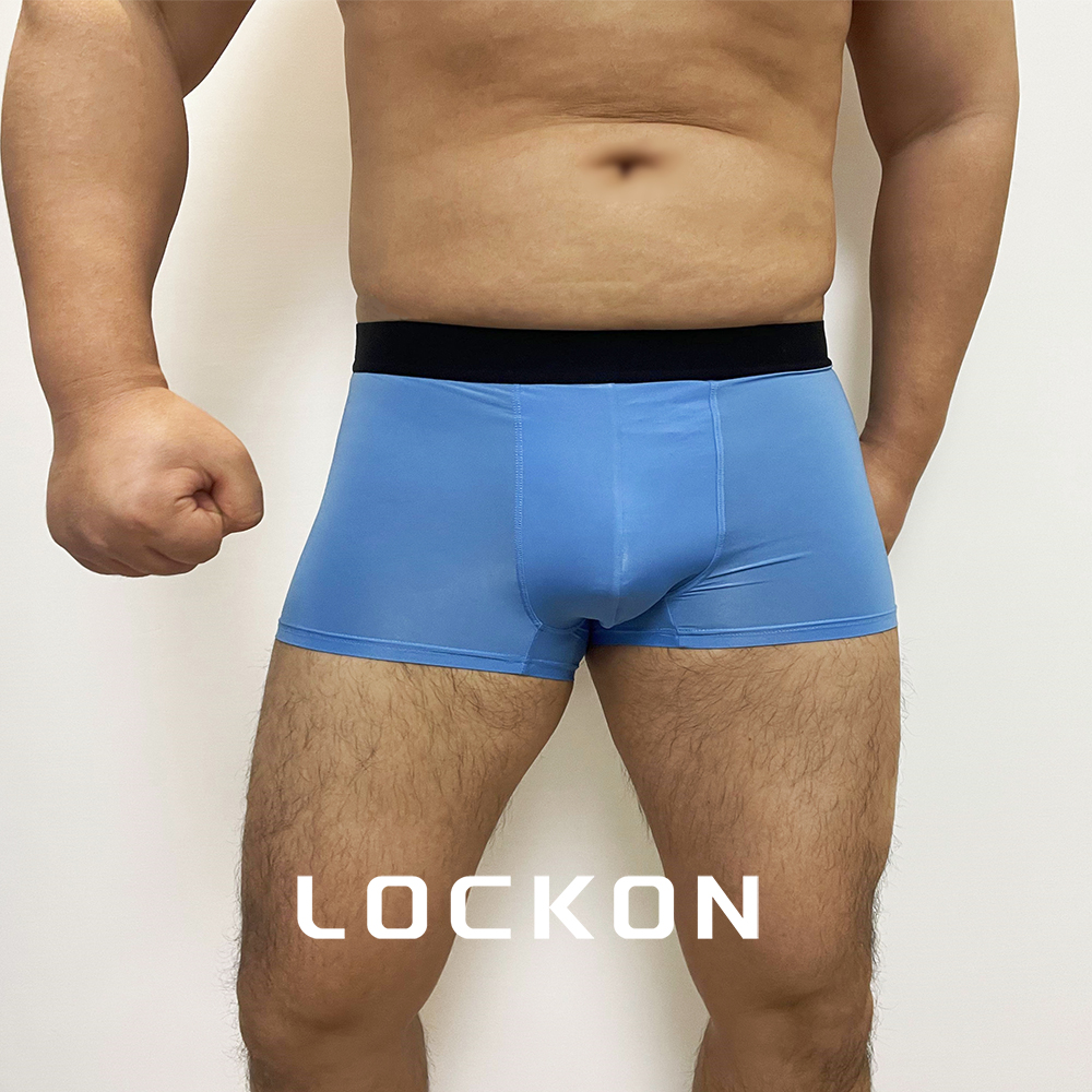 LOCKON虎熊 男士冰丝平角内裤低腰薄款简约透气舒适不勒边