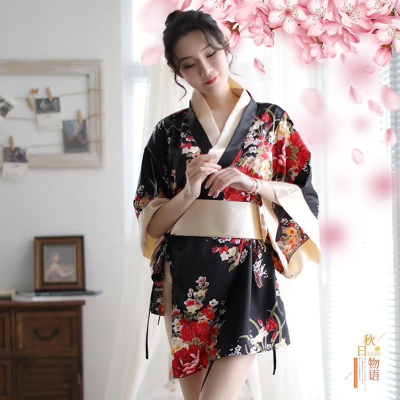 日式情趣和服性感纯欲制服内衣套装诱惑cos和服短款睡裙长袖睡袍