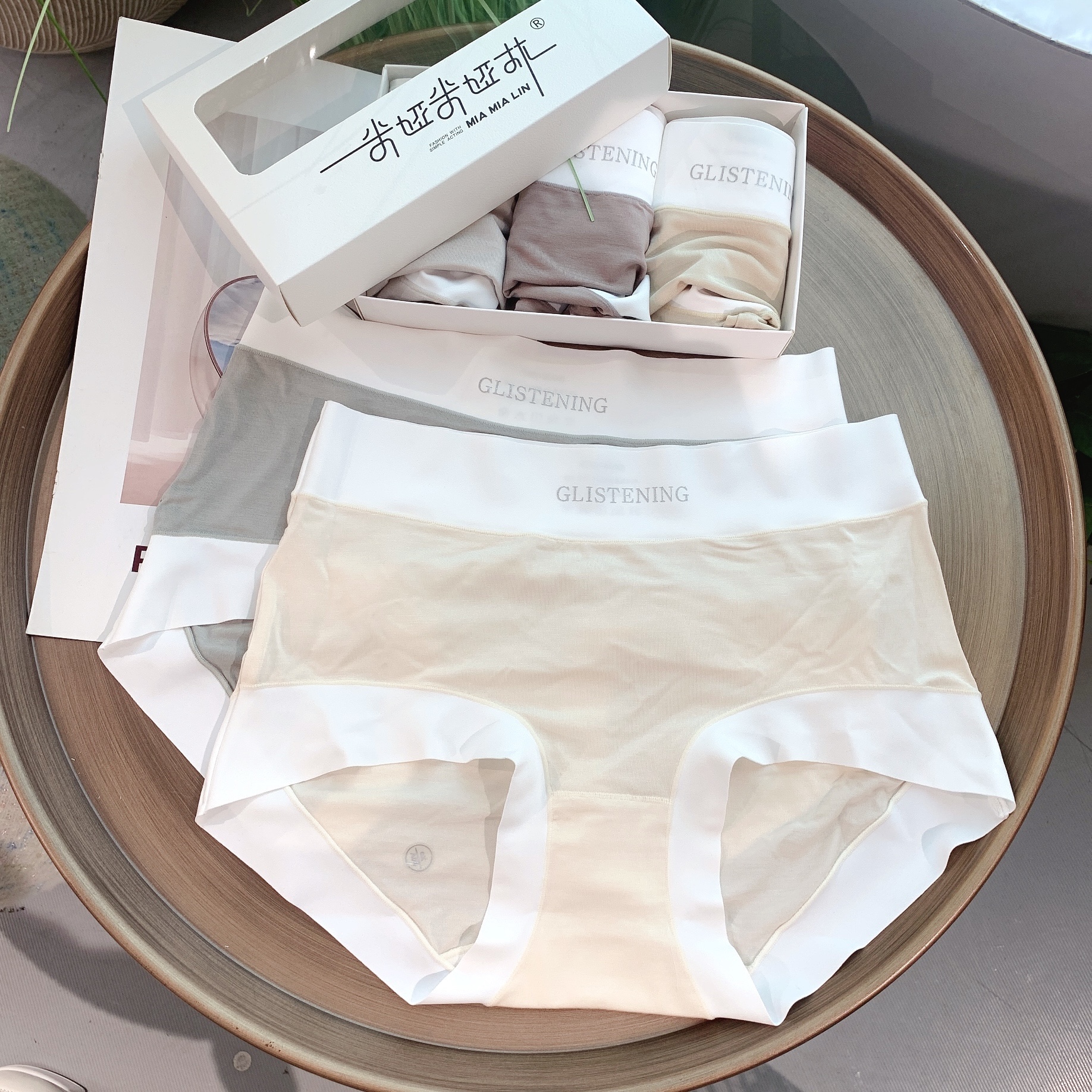 米娅林3条盒装裸感无痕舒适莫代尔少女中腰内裤透气学生轻薄夏季