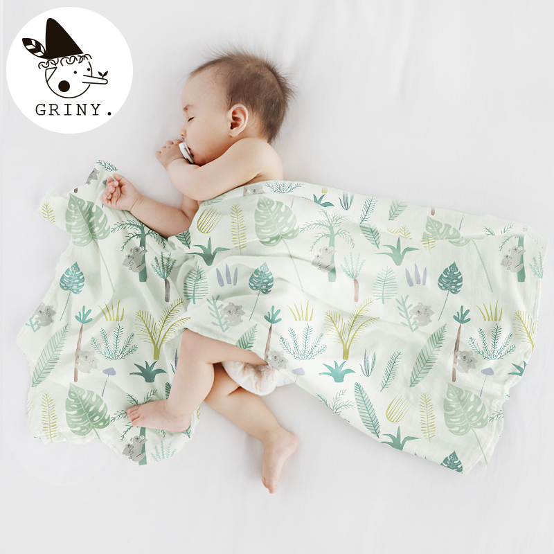 Griny婴儿纱布被子夏季薄款新生儿用品襁褓包巾初生抱被宝宝盖毯