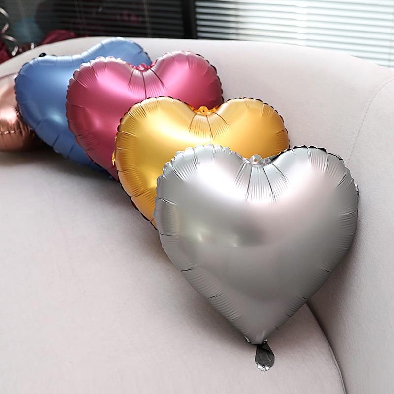 金属心形铝膜气球婚房装饰生日派对场景布置爱心铝膜气球节庆用品
