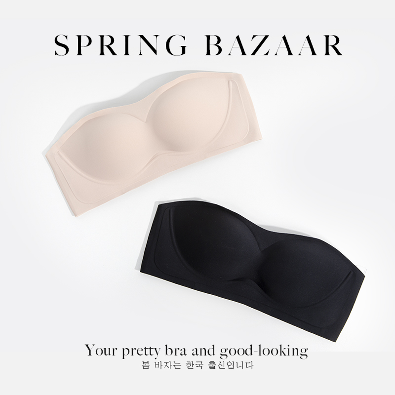 @Spring Bazaar~韩国原创内衣品牌~无肩带防滑抹胸隐形小胸文胸女