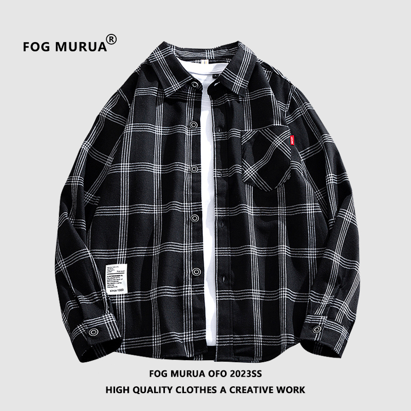 FOG MURUA第五季格子外套主线美式高街拼色长袖衬衫男女衬衣潮牌
