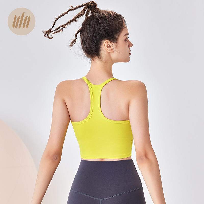 VLO运动背心文胸一体式外穿固定胸垫美背跑步防震瑜伽上衣女夏天