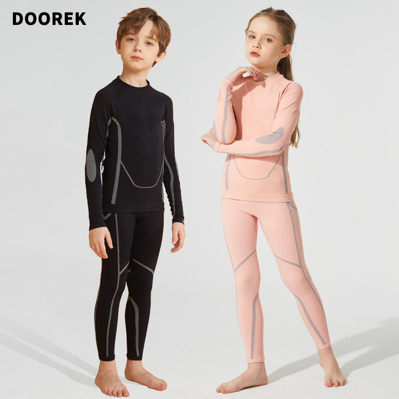 DOOREK滑雪单双板速干衣保暖功能内衣女男儿童户外排汗透气套装
