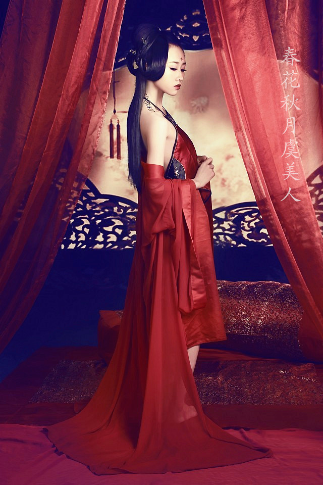 【虞美人】古月楼原创古装性感红色汉服苏妲己新娘睡衣袍cos