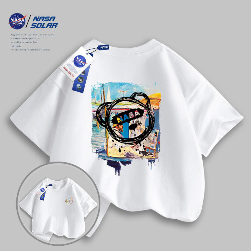 NASA SOLAR联名款卡通印花儿童短袖夏季新款休闲时尚T恤01