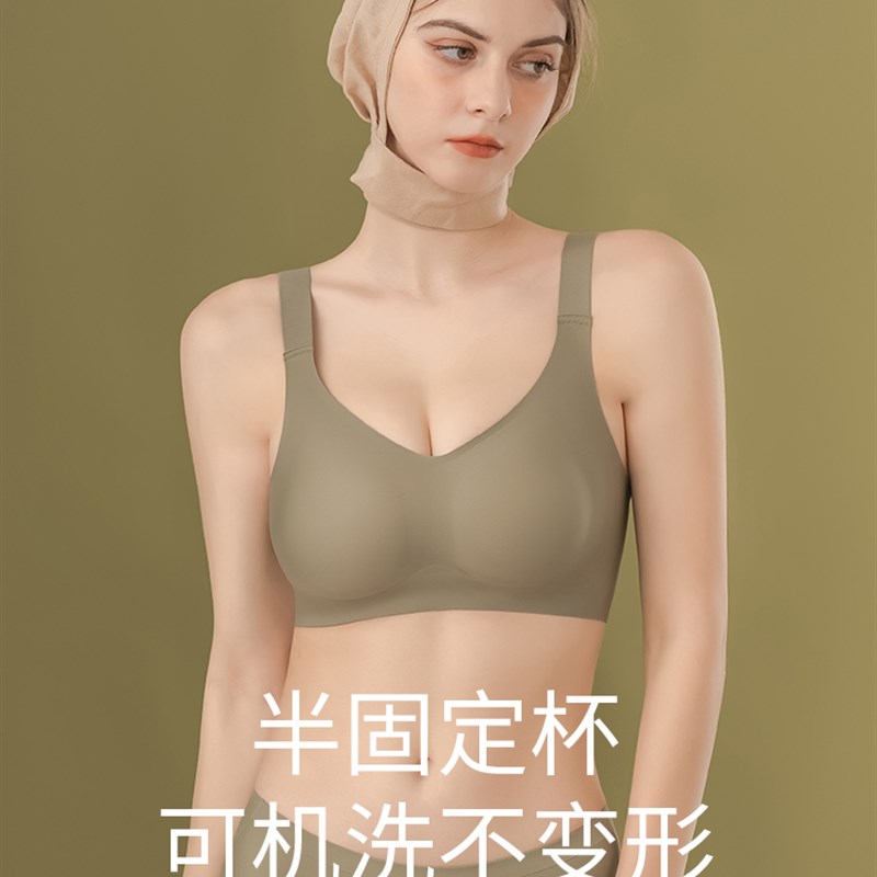 夏季无痕薄款防下垂调整型夏天大胸显小胸大码运动内衣女文胸胸罩