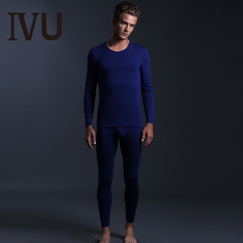 安莉芳旗下IVU男士V领棉质打底衫加厚加绒保暖内衣套装UD0166
