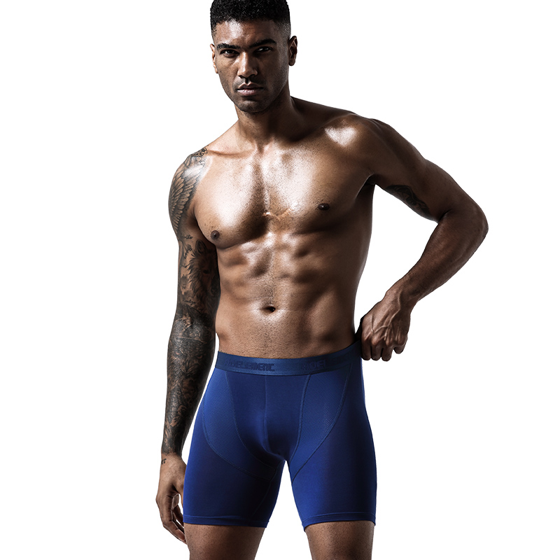 运动内裤男士防磨腿莫代尔专业跑步健身紧身长腿速干加长款平角裤