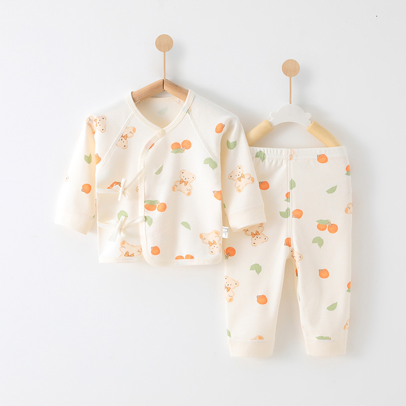 y2301新生婴儿儿衣服秋季宝宝分体两件套内衣套装初生宝宝a类0一6