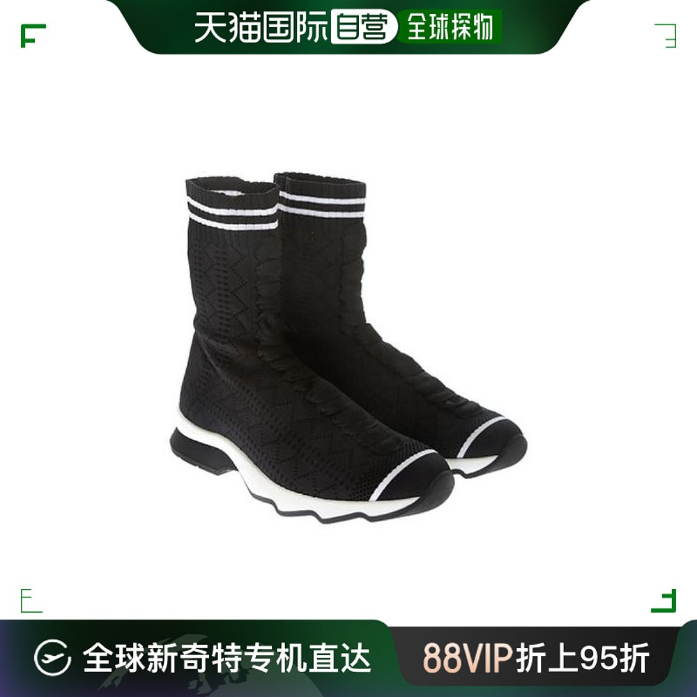 香港直邮FENDI 女士黑色弹力丝袜运动鞋 8T6515-OD8-F0KJR
