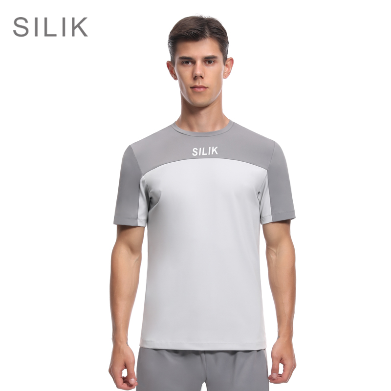 SILIK斯力克欧码偏大瑜伽短袖男运动健身服速干上衣训练服打底T恤