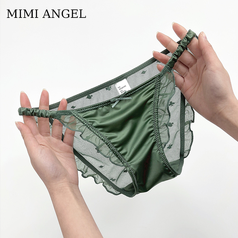 Mimi Angel内裤女纯欲风性感蕾丝内裤纯棉裆低腰网纱女士内裤甜美
