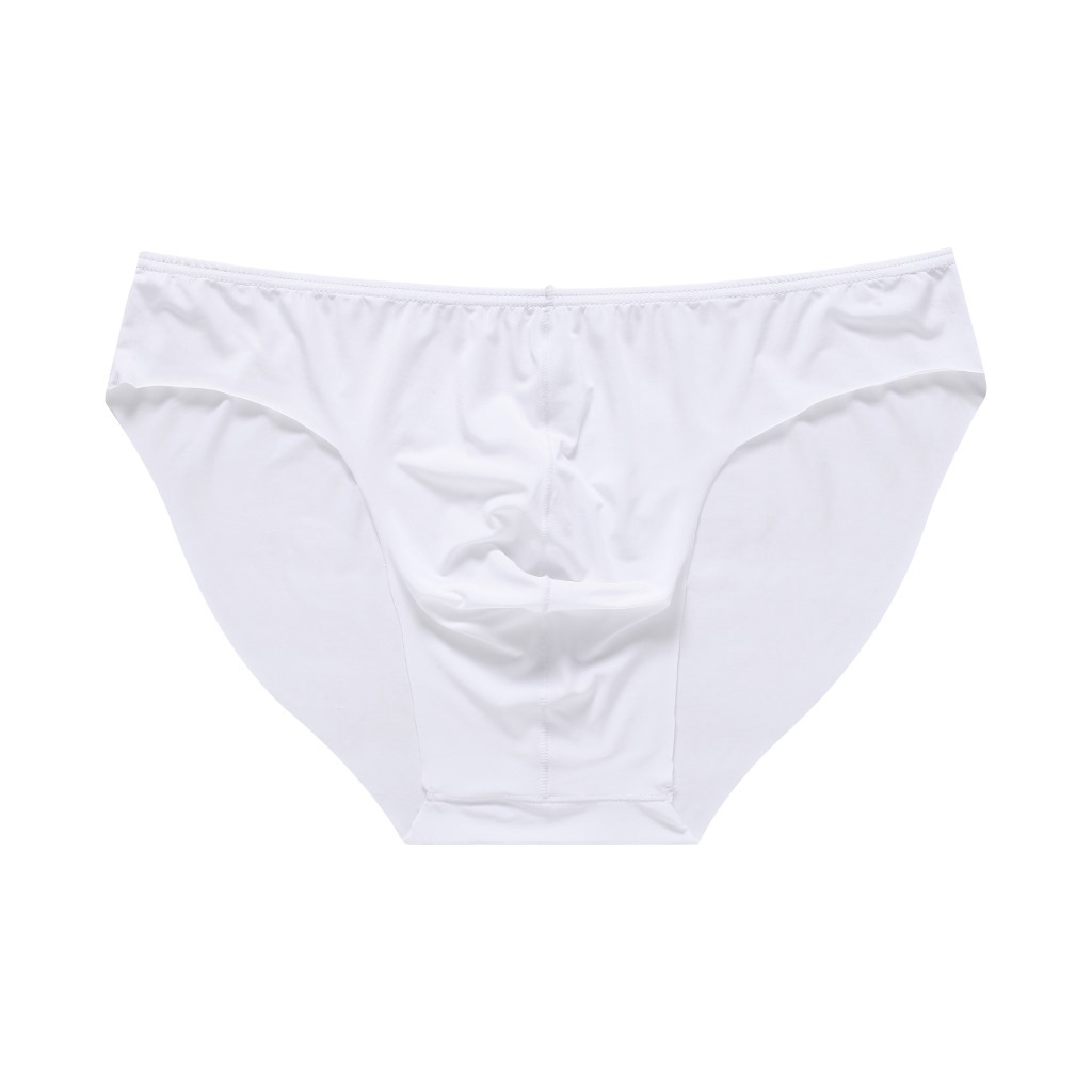 夏季白色男士三角裤性感纯色超薄冰丝微透U凸低腰内裤无痕一片式