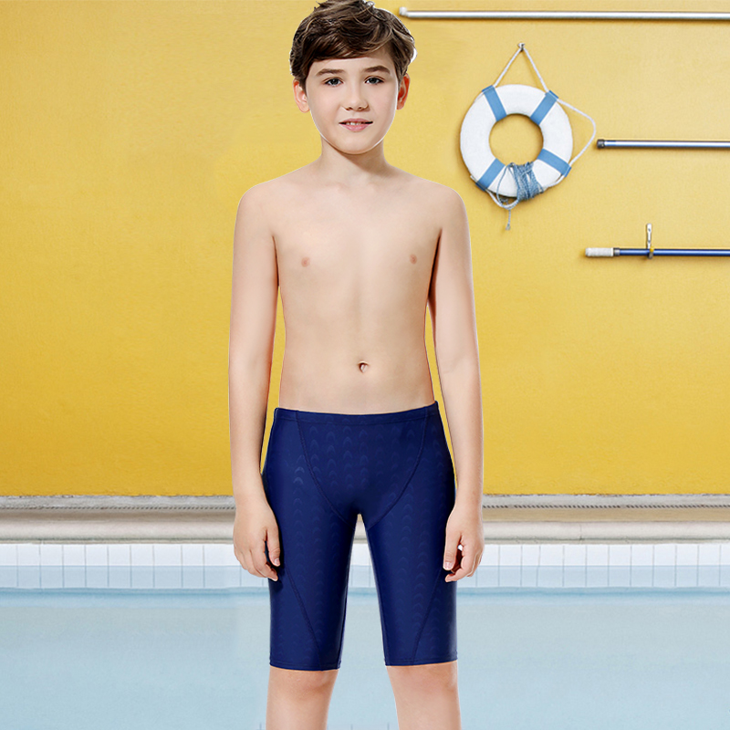 儿童泳裤男孩男童中大童学生速干五分专业竞技训练运动比赛游泳裤