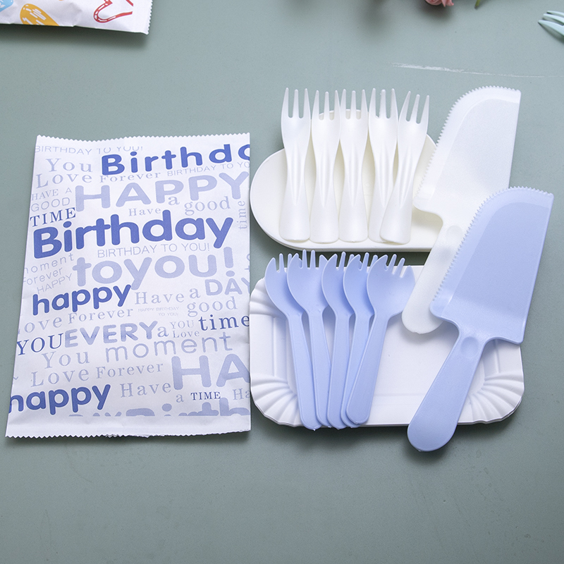 环保纸袋餐盘刀叉盘组合纸盘套装一次性蛋糕餐具蛋糕盘子叉子蜡烛