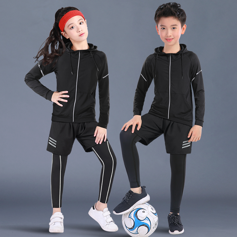 儿童运动套装春季紧身衣服男童速干训练足球内衣女童打底服篮球
