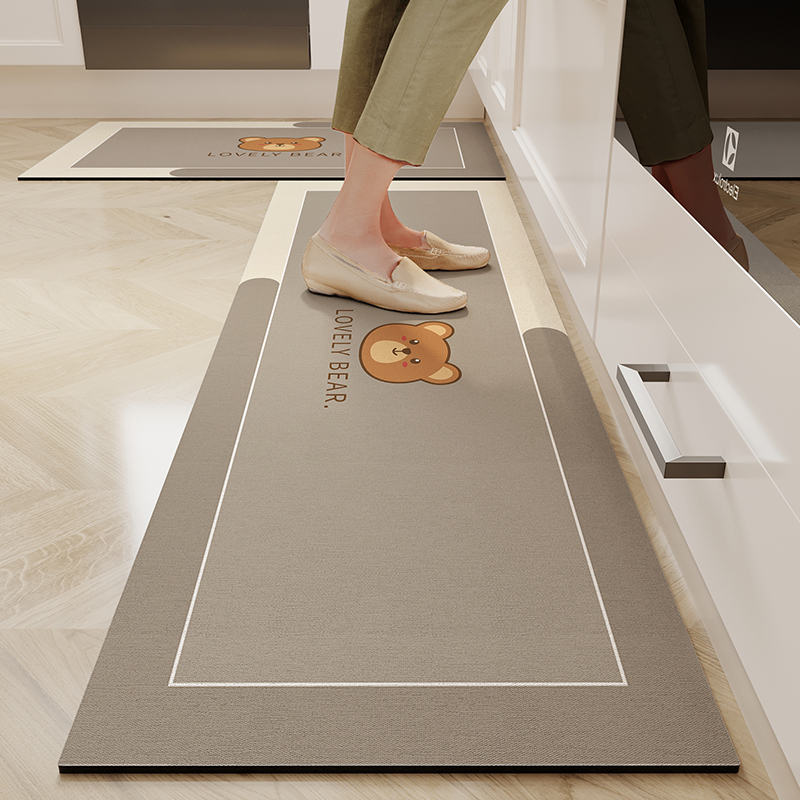 厨房专用硅藻泥地垫吸水吸油防滑防油软垫可擦免洗踩脚垫长条地毯