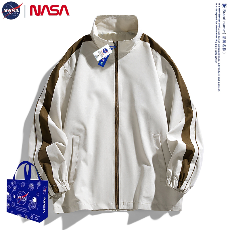NASA联名男士外套春秋季新款ins潮牌撞色宽松休闲青少年百搭夹克