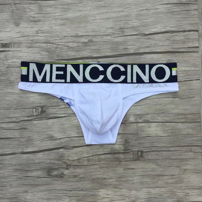 MENCCINO男士内裤纯棉面料青年低腰时尚性感比基尼半包臀小三角裤