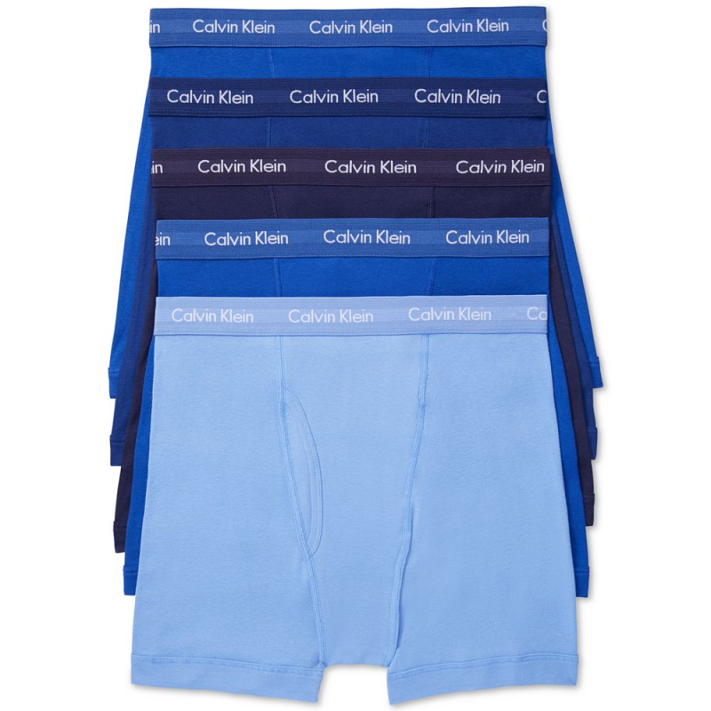 Calvin Klein/凯文克莱男平角内裤5件装棉质经典舒适纯色百搭弹力