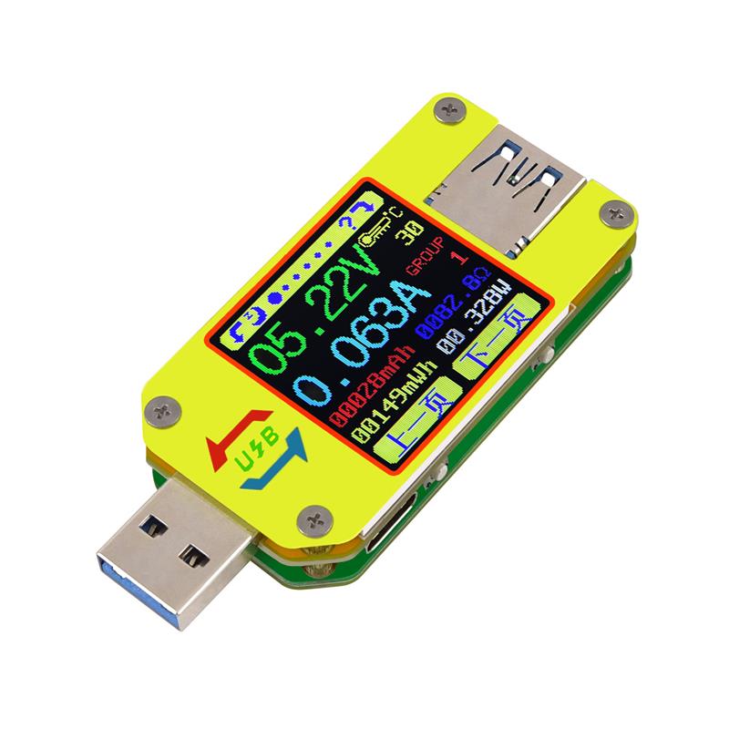 USB3.0彩T屏测试仪 UM34C 电压电流测量Type-C仪表 带安卓APP