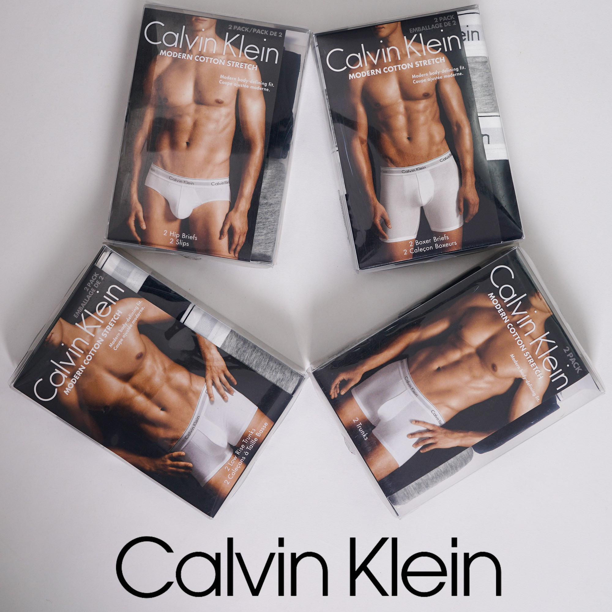 美国Calvin Klein男CK透气亲肤弹力三角裤平角裤内裤2条盒装现货