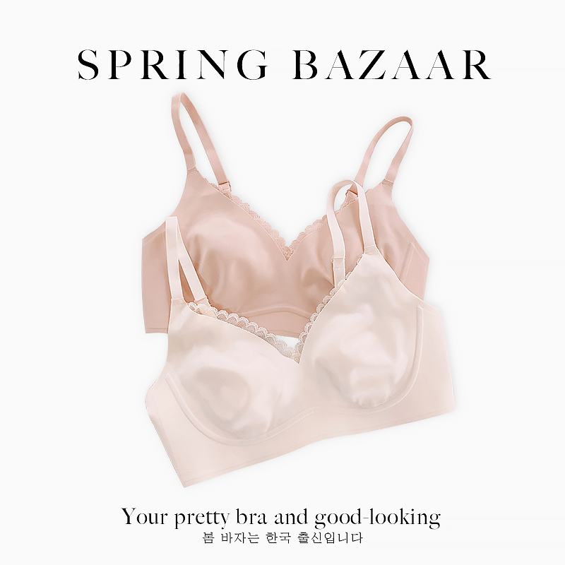 @Spring Bazaar~韩国原创内衣品牌~超薄款大胸显小夏季无钢圈文胸